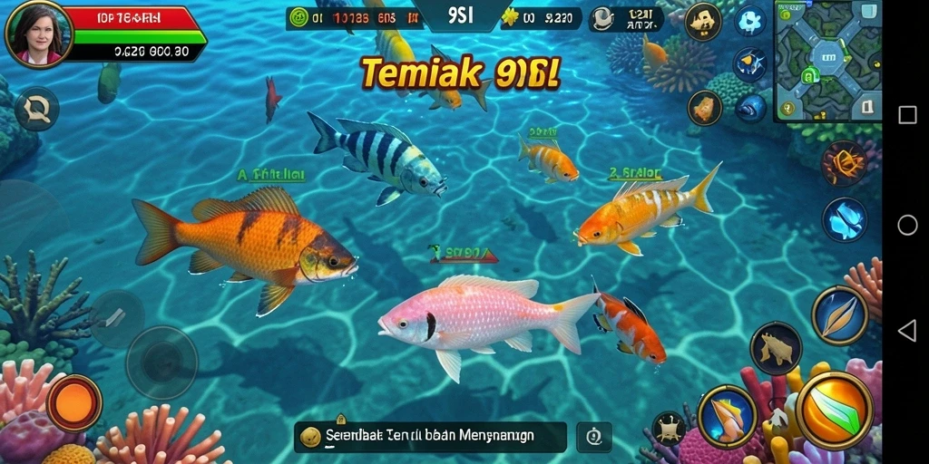 Tangkapan ikan berwarna-warni dalam gameplay 9SL yang menantang.