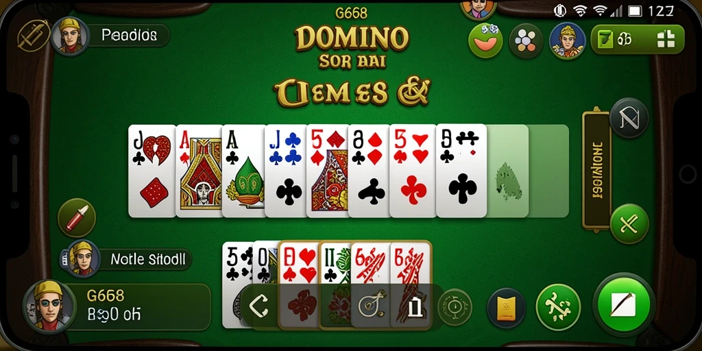 Tampilan gameplay Domino di G668 yang seru dan menantang.