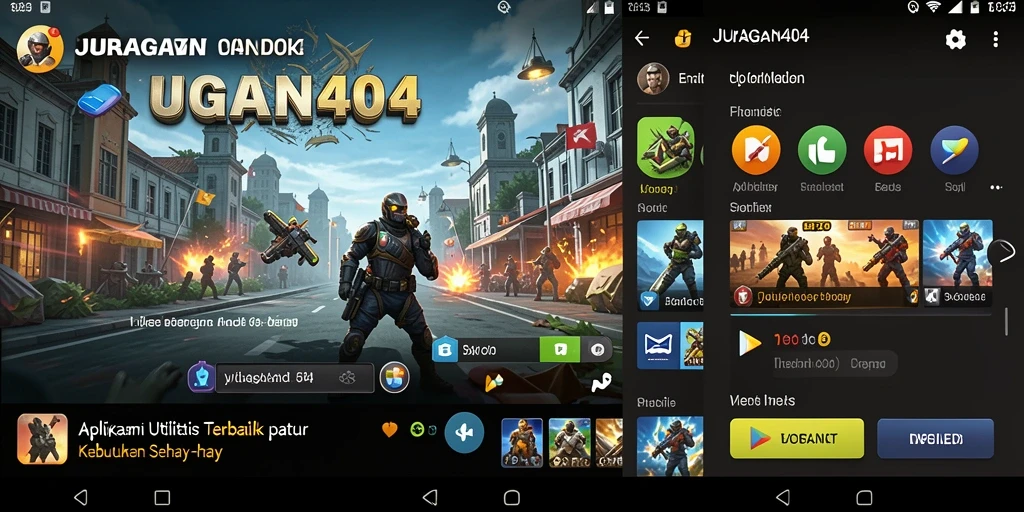 Tampilan antarmuka aplikasi JURAGAN404 yang sederhana dan user-friendly.