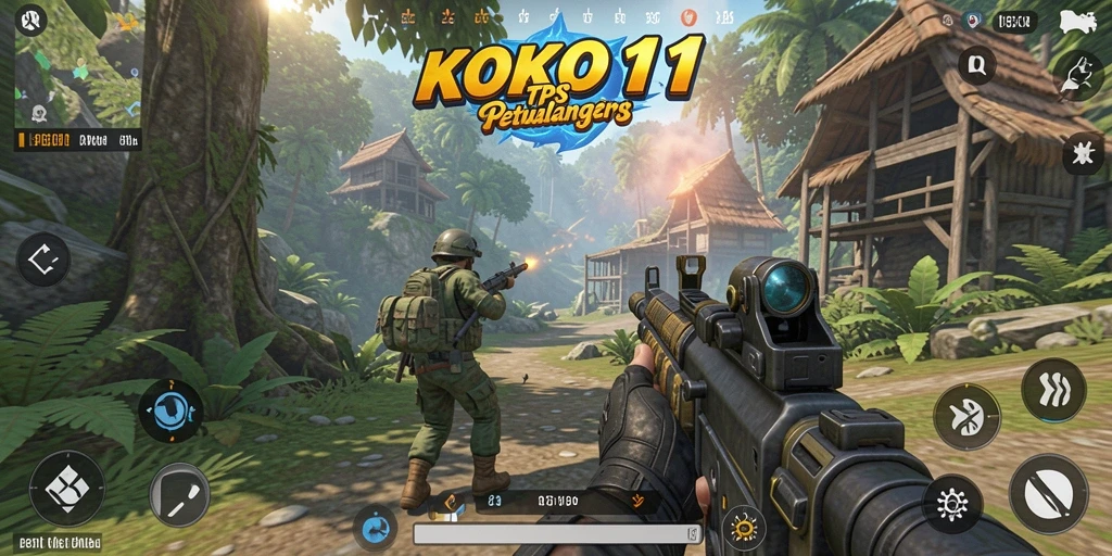 Screenshot KOKO11 menampilkan aksi intens dari permainan TPS.