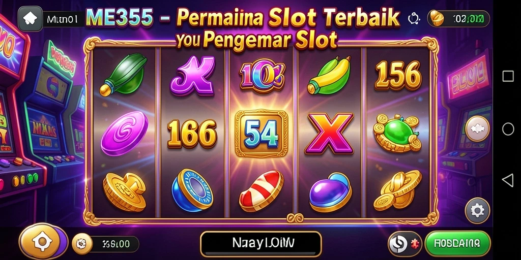Tampilan gameplay yang menawan dalam ME355 dengan simbol Slot yang beragam.