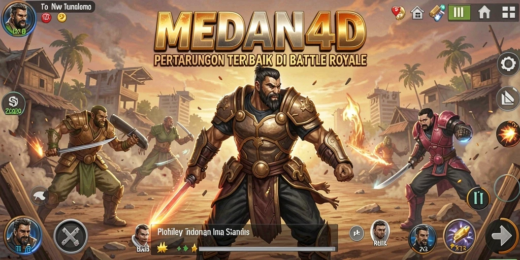 Tampilan gameplay MEDAN4D menampilkan aksi seru dalam pertarungan Battle Royale.