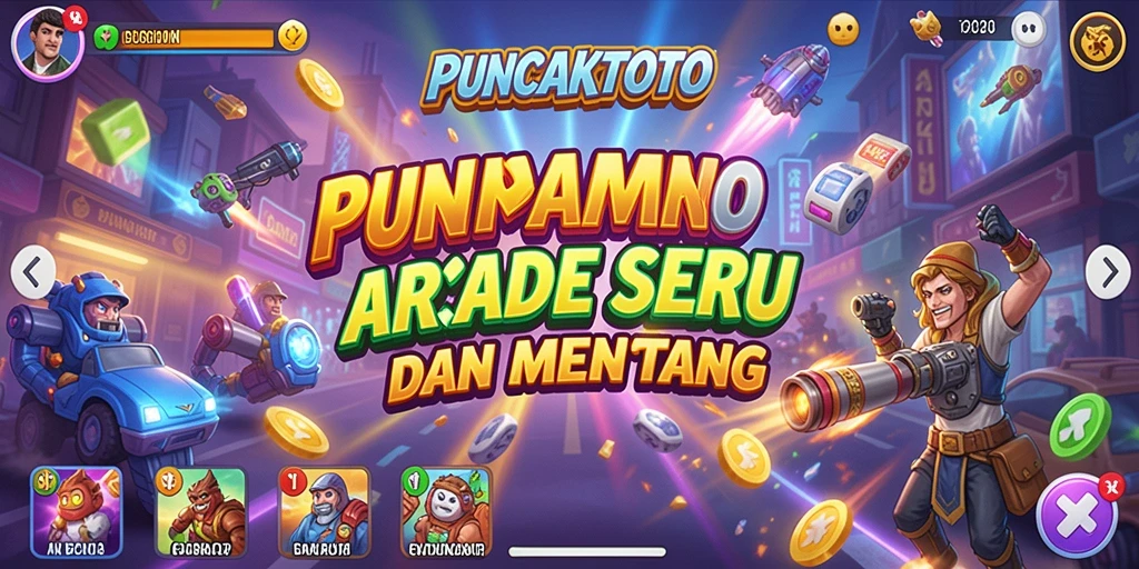 Tangkapan layar menunjukkan aksi seru dalam permainan Arcade PUNCAKTOTO.