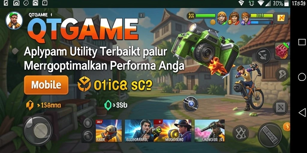 Tampilan utama QTGAME dengan fitur optimalisasi yang canggih.