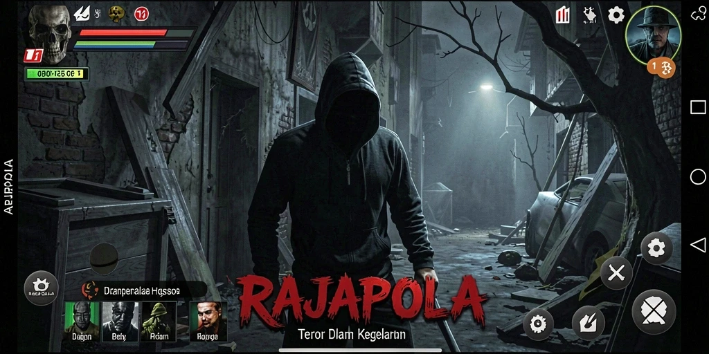 Gameplay menakutkan dalam RAJAPOLA yang membuat jantung berdebar.