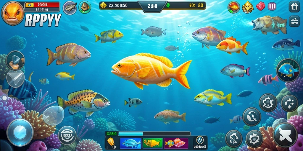 Tampilan gameplay Tembak Ikan yang seru dan penuh warna.