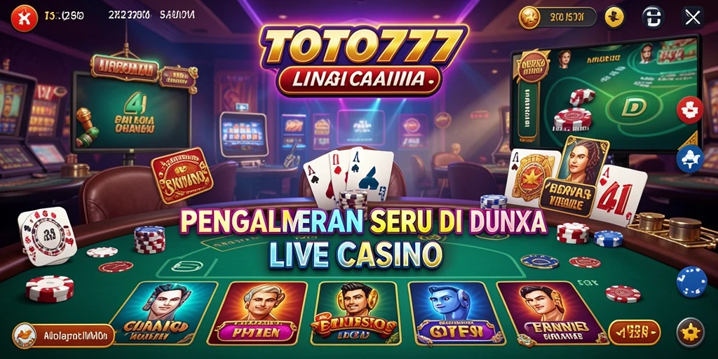Screenshot gameplay TOTO777 menampilkan dealer langsung dan suasana permainan kasino.