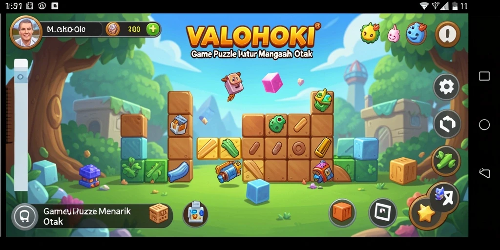 Screenshot VALOHOKI menampilkan gameplay puzzle yang seru dan menantang.